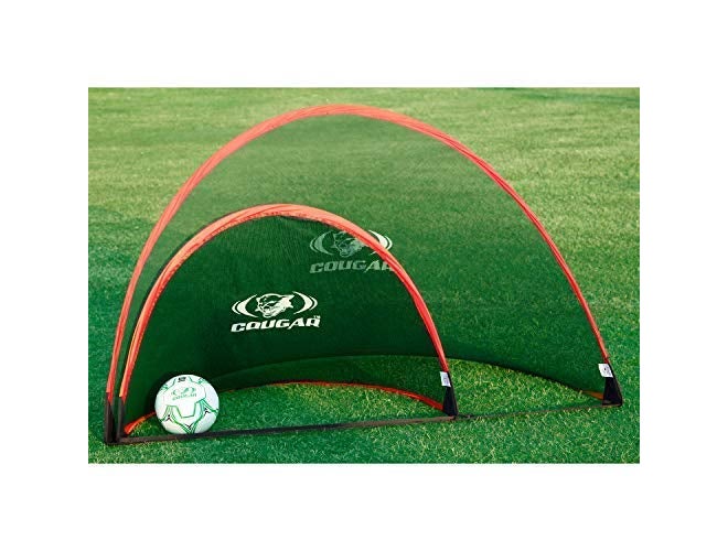 Cougar Pop Up Soccer Goal Medium 3x2 ft | Portable Collapsible Football Net Set of 2 with Carry Bag | Easy Assembly Goals for Kids, Backyard Training & Beach Play - Image 1