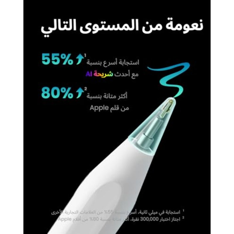 قلم A8 لجهاز iPad 2026-2018، شحن أسرع، قلم مغناطيسي دقيق بكسل لجهاز A16 iPad 11/10/9/8/7/6th، Pro 12.9/11/13"، Air 3/4/5/M2/M3/M4، Mini 5/6/7th A17 Pro - Image 2