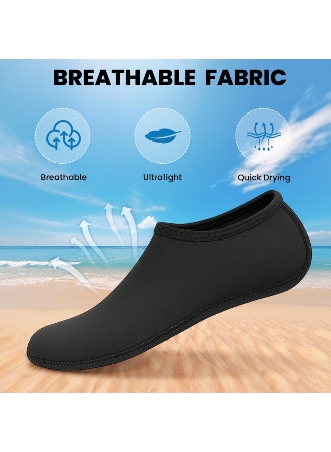 GGEROU Swimming Socks for Women Men Waterproof Swim Socks Quick Dry Beach Pool Sports Shoes Black - Image 3