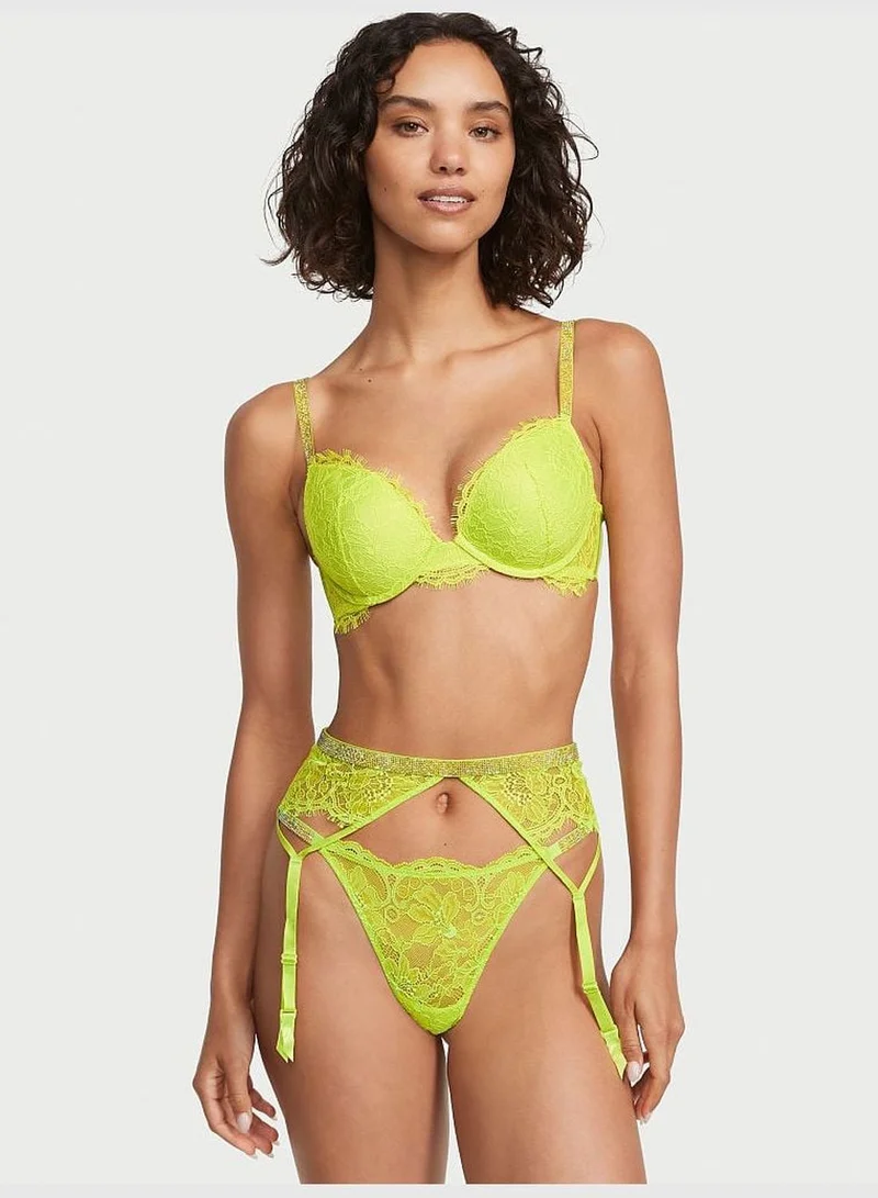 Victoria's Secret Shine Chain Strap Lace Garter Belt