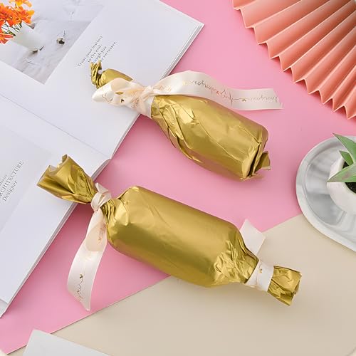 Hlonon ورق تغليف ذهبي للأكياس الهدايا - 30 ورقة من ورق التغليف الذهبي للتغليف بالجملة للأعراس وأعياد الميلاد ومشاريع DIY وتغليف هدايا عيد الميلاد وزينة الحرف (14 × 20 بوصة) - Image 4