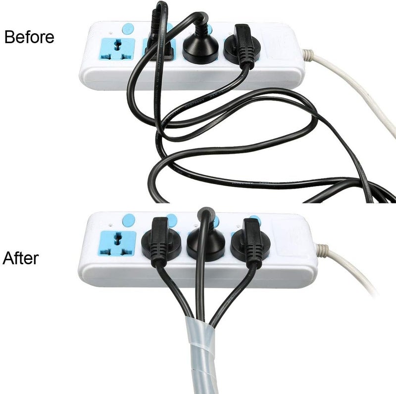 uxcell Spiral Cable Wrap Wire Cord Wraps 1/2-inch x 18ft PE Polyethylene Tubing for Computer Wire - Image 3
