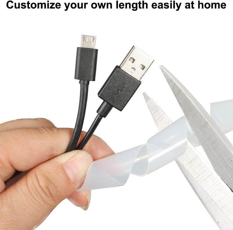 uxcell Spiral Cable Wrap Wire Cord Wraps 1/2-inch x 18ft PE Polyethylene Tubing for Computer Wire - Image 2