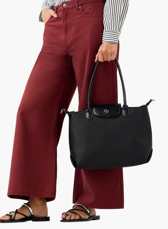 سيليست Solid Tote Bag with Button Closure and Double Handle