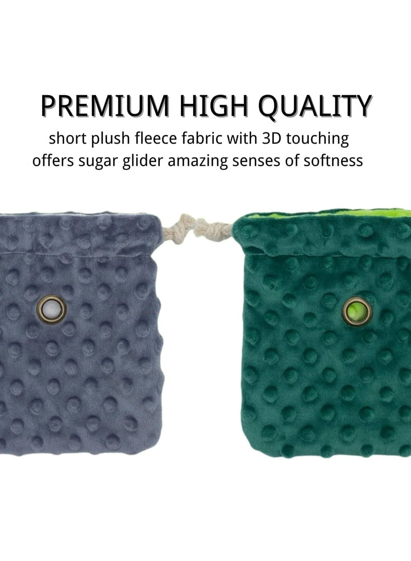 Generic Flannel Sleeping Pouch with Breathable Vent and Drawstring Portable Travel Bag Small Animal Carrier for Sugar Glider Squirrel Hamster Rats Hedgehog Green  - Image 4