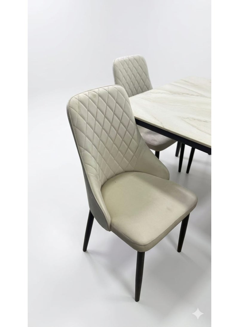 Luxury marble dining table with six chairs - Image 2