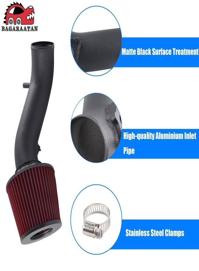 BAGARAATAN Cold Air Intake Kit Compatible with 2008-12 Honda Accord 2.4L 8th gen,High Performance Red Filter Black Pipe washable filter - Image 4