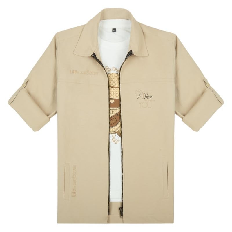 CAVIO Boys Printed Full Sleeve Jacket with Regular Fit T-Shirt - Image 2