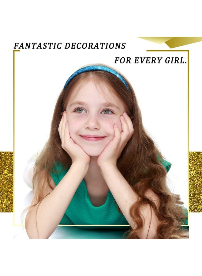 Blulu 10 Pcs Headband for Girls Thin Glitter Toddler Kids Sparkle with Teeth Glitter Headbands Girls Christmas DIY Non Slip Accessories for Toddler Kids Women(Bright Colors) - Image 4
