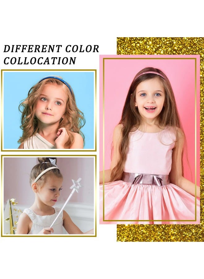 Blulu 10 Pcs Headband for Girls Thin Glitter Toddler Kids Sparkle with Teeth Glitter Headbands Girls Christmas DIY Non Slip Accessories for Toddler Kids Women(Bright Colors) - Image 5