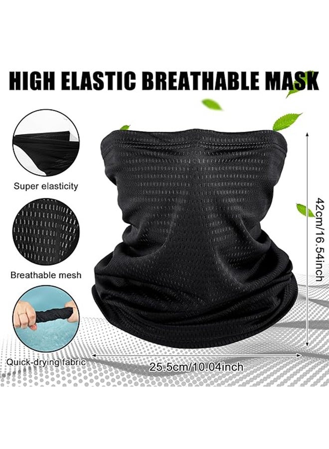 Ant 2 Pack Breathable Neck Gaiter Balaclava Cooling Face Mask with Mesh Holes UV Protection Sun Scarf for Men Women, Black - Image 2