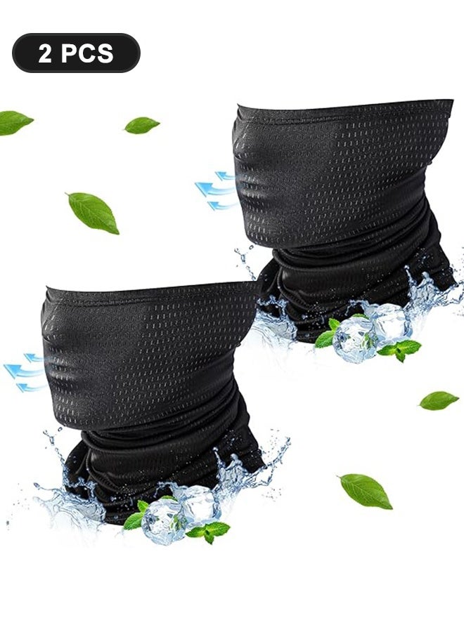 Ant 2 Pack Breathable Neck Gaiter Balaclava Cooling Face Mask with Mesh Holes UV Protection Sun Scarf for Men Women, Black - Image 1