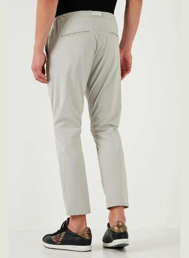 Buratti  Buratti Slim Fit Elastic Waistband Pipe Leg Belt Detailed Trousers Men's TROUSERS 5543S86JMILANO for Men | Best Price UAE