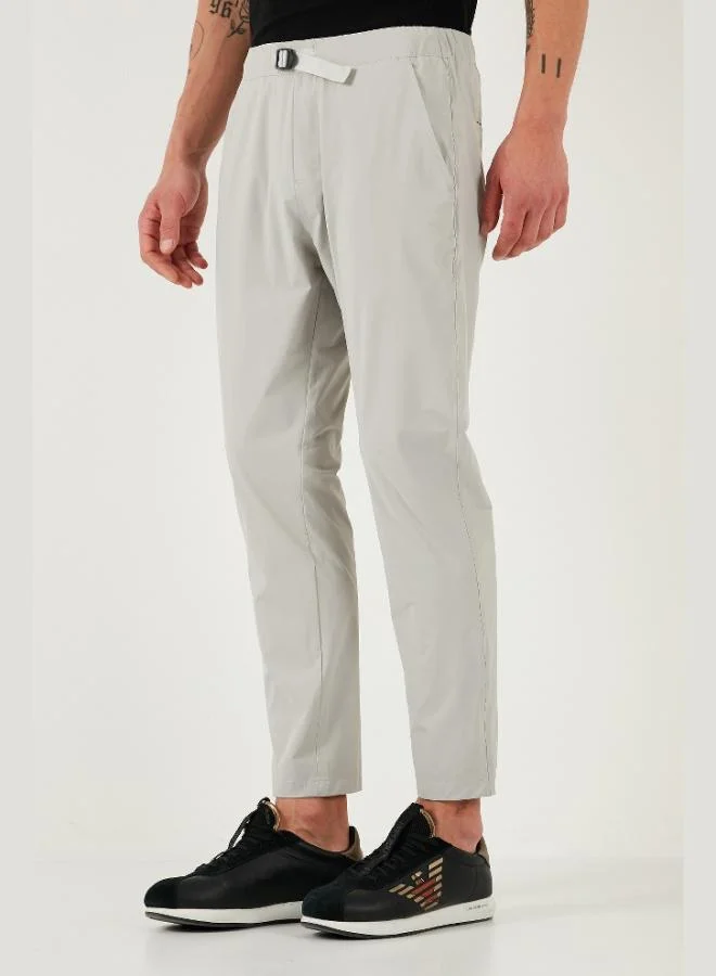 Buratti  Buratti Slim Fit Elastic Waistband Pipe Leg Belt Detailed Trousers Men's TROUSERS 5543S86JMILANO for Men | Best Price UAE