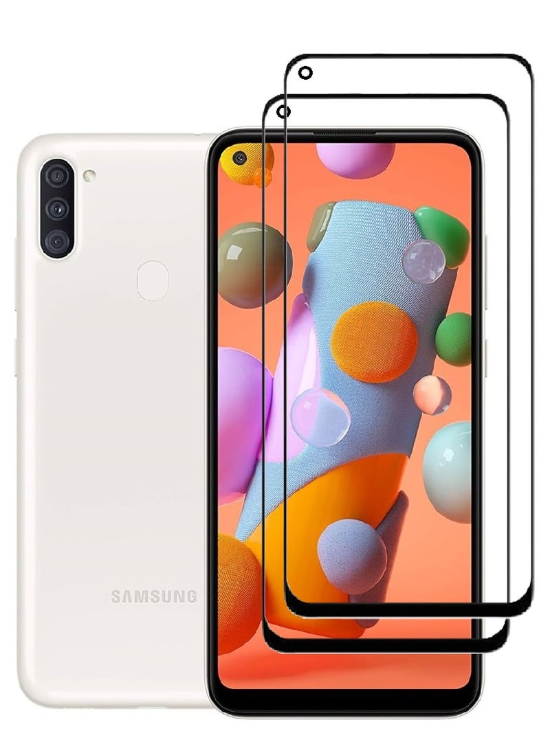 AINA 2 Pieces Tempered Glass Screen Protector 5D Designed For Samsung Galaxy A11 Full Glue Edge to Edge Full Screen Coverage And Bubble Free - Image 1
