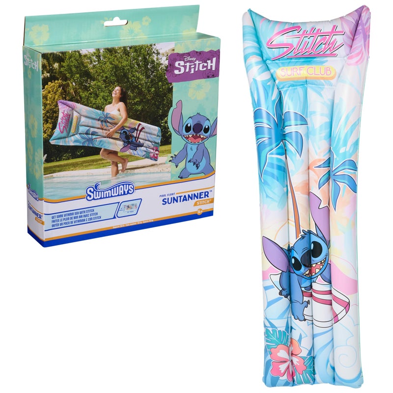 Swimways Stitch Suntanner Pool Float, Inflatable Pool Floats & Kids Pool Toys, Swimming Pool Accessories & Beach Essentials for Teens Aged 14 & Up - Image 1
