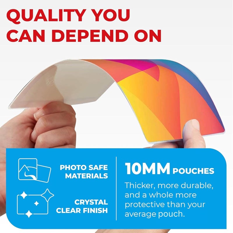 Simply Cool 10mil Self-Adhesive Cold Laminating Sheets (120 Variety Count) Letter, Photo, Card, Notecard, I.D. Badge and Business Card Sizes. No Heat, No Machine needed, Easy Self-Sealing Pouches - Image 2