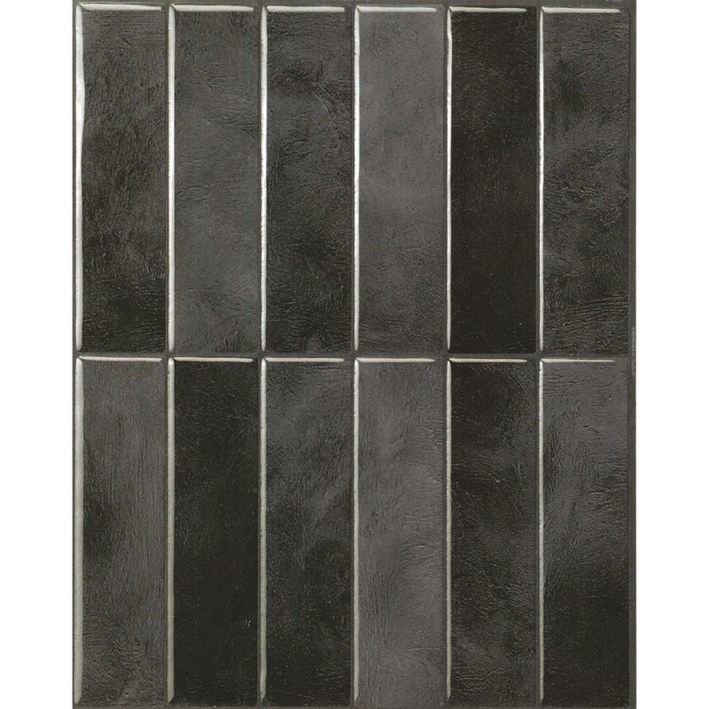 Smart Tiles Peel and Stick Backsplash 5 Sheets of 1143x9 3D Adhesive Peel and Stick Tile Backsplash for Kitchen Bathroom Wall Tile Zaida Black