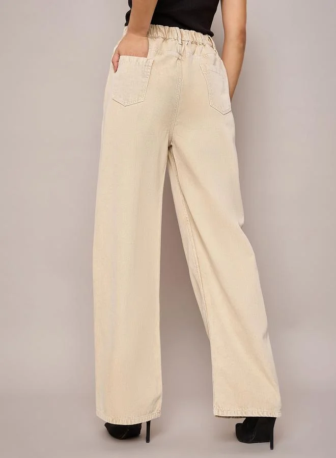 ساسافراس High Waist Straight Fit Pintuck Jeans by Styli