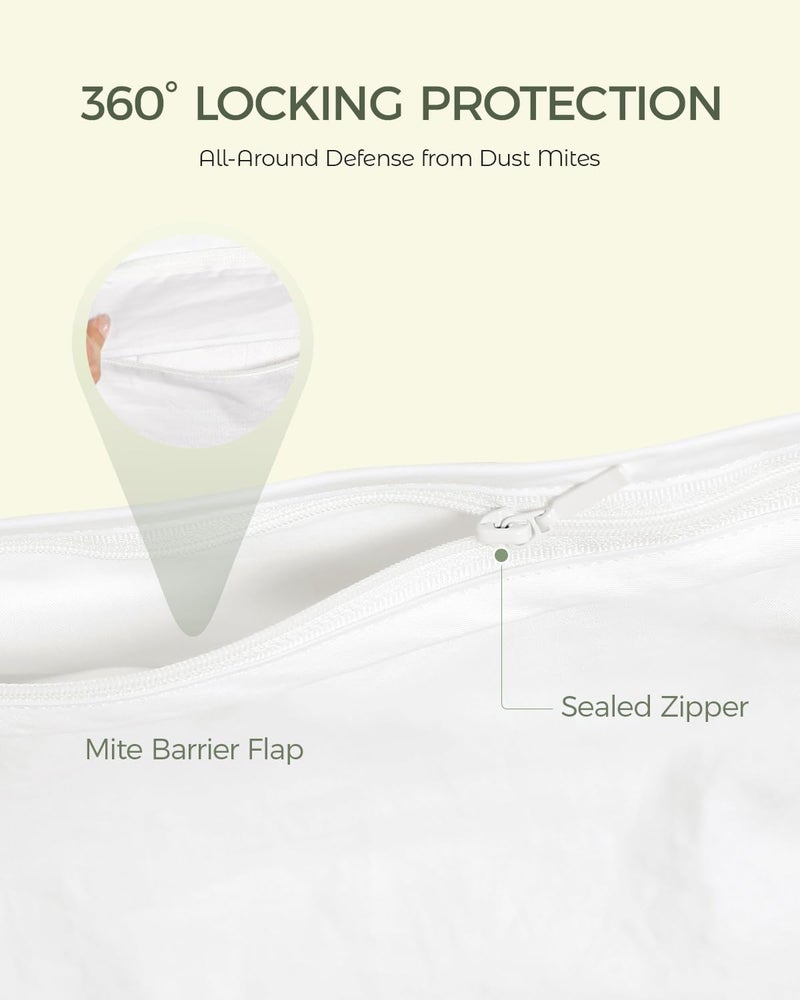 FAUNNA 100% Cotton Duvet Cover, Hypoallergenic Bed Bug Proof White Minimalist Comforter Cover Zipper-Featuring Antimicrobial Product Protection for Enhanced Freshness Duvet Protector (Twin XL) - Image 5