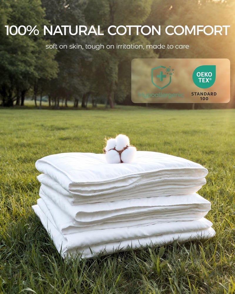 FAUNNA 100% Cotton Duvet Cover, Hypoallergenic Bed Bug Proof White Minimalist Comforter Cover Zipper-Featuring Antimicrobial Product Protection for Enhanced Freshness Duvet Protector (Twin XL) - Image 2