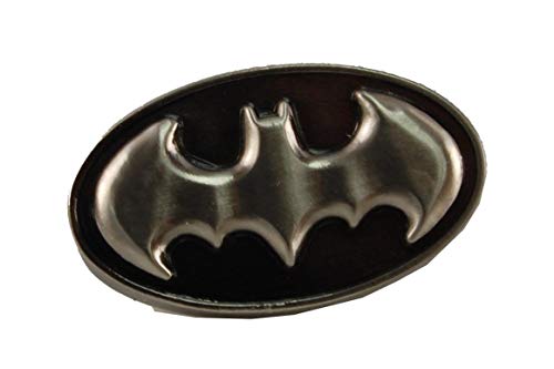DC Batman Logo Pewter Lapel PinSilver1 Black - Image 1