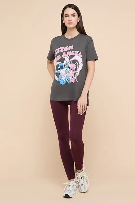 أر أند بي Solid Leggings with Elastic Waist