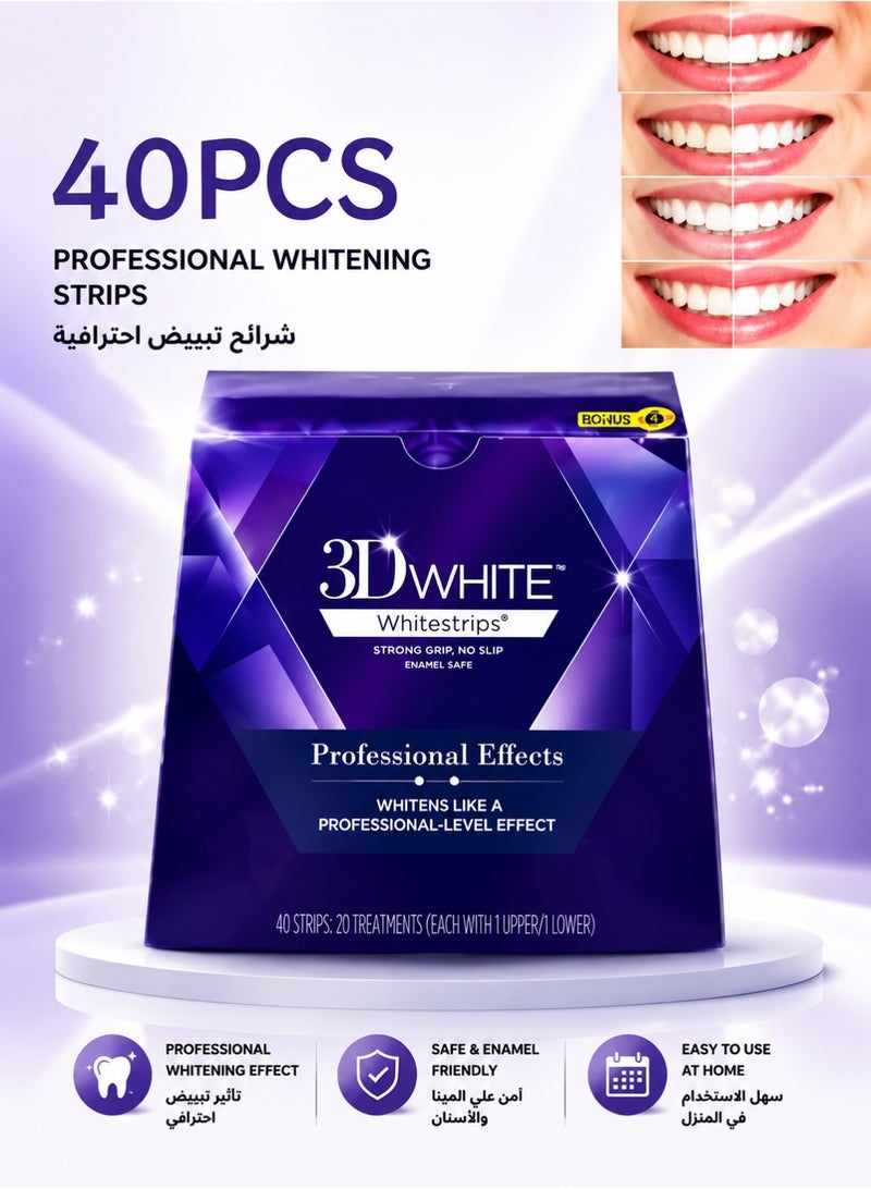40-Piece 3D White Whitestrips Teeth Whitening Strips Set - Image 1