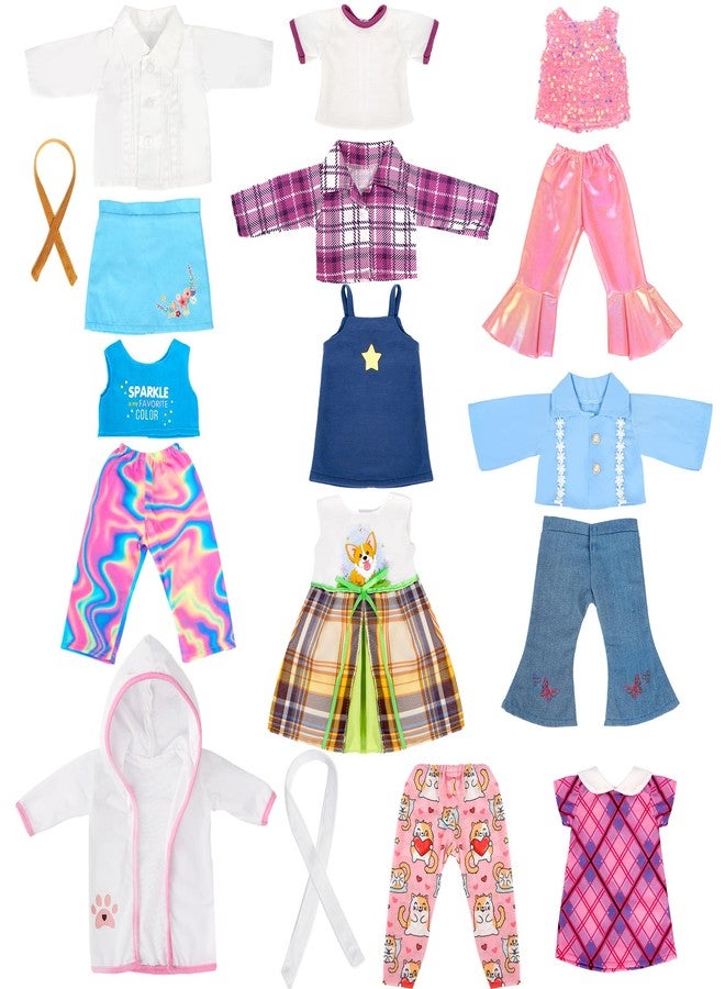 WONDOLL American 18-Inch Doll Clothes, 8 Sets Doll Clothing and Accessories for 18 inch Dolls, Baby Doll Dress up Toys for Girls Kids - Image 2