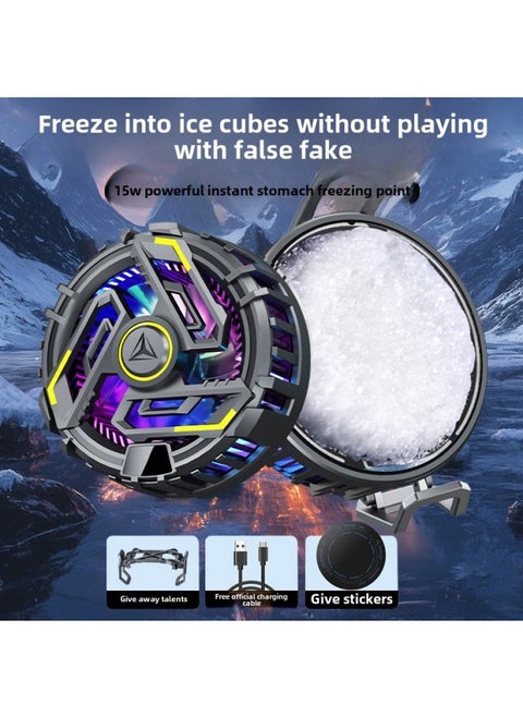 JD16 Semiconductor Refrigeration Digital Display Magnetic Attico Game Live Cooling Mute Universal Icing Phone Radiator-Color:Non-digital Display Jd16 [ice Magnetic Radiator] + Clip