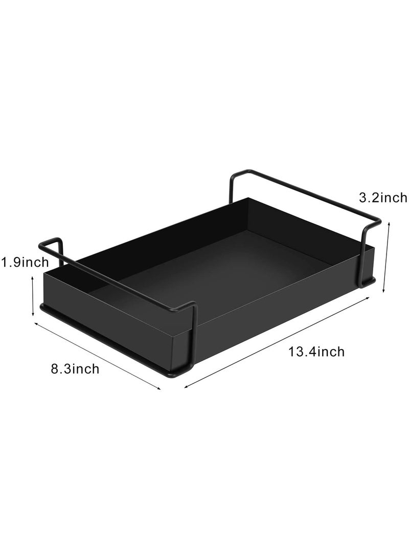 SHIOK DECOR SHIOK DECOR 1Tier Decorative Coffee Table Tray Iron Tray with Handles Vanity Tray and Serving Tray for Bathroom Kitchen Ottoman Dressing Table and Coffee Table 134 X 83 X 32 inchesBlack  - Image 4