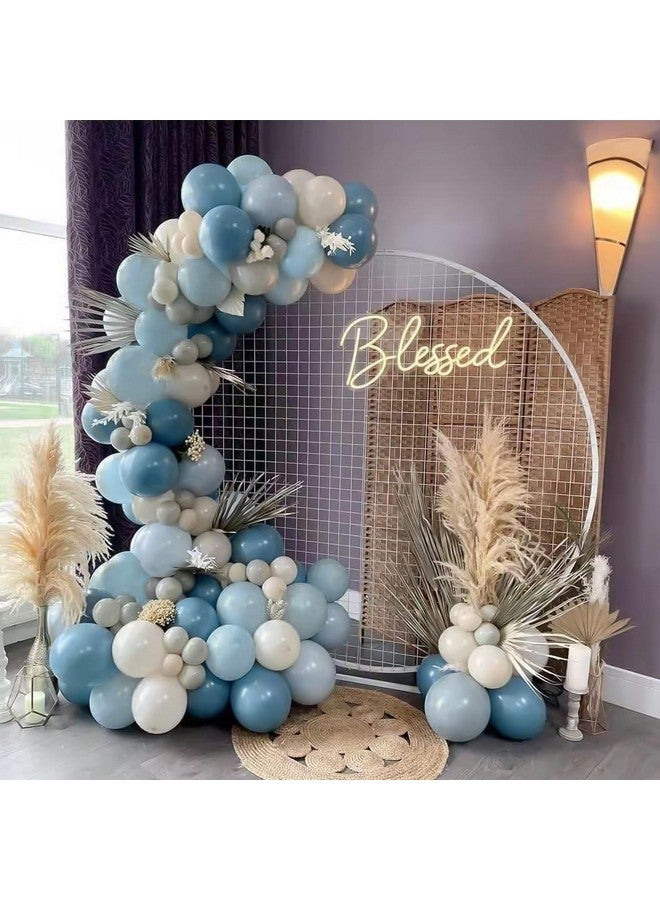 RUBFAC 129pcs Dusty Blue Balloons Different Sizes 18 12 10 5 Inch Latex Haze Blue Balloon Garland Arch for Party Decoration Birthday Wedding Engagements Anniversary Baby Shower Party Supplies - Image 5