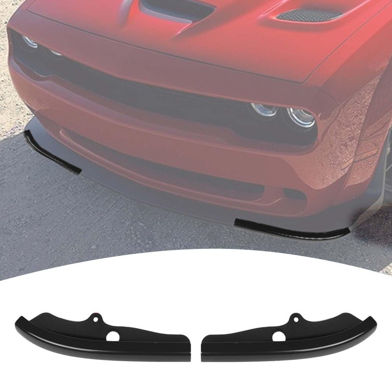 PDKLIN for Challenger Front Bumper Lip Splitter Protector Cover Trim for 2015-2023 Dodge Challenger GT RT SRT Black Exterior Accessories 2pcs - Image 1