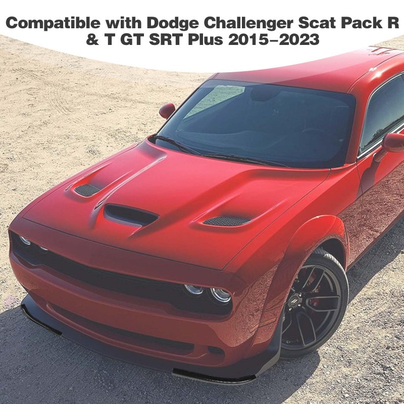 PDKLIN for Challenger Front Bumper Lip Splitter Protector Cover Trim for 2015-2023 Dodge Challenger GT RT SRT Black Exterior Accessories 2pcs - Image 3