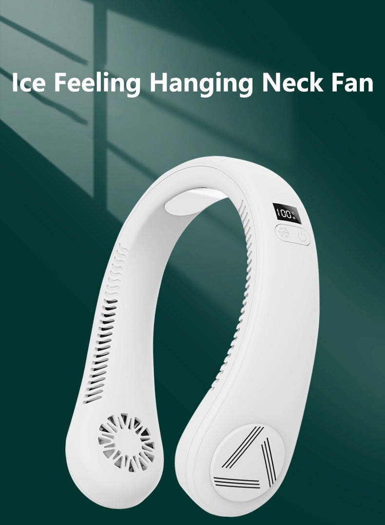 Generic Portable Hands Free Bladeless Neck Fan,Wearable Air Conditioner Fan Built-in Refrigerating Chip,4000 mAn Battery Operated Personal Fan,Personal Cooling System Necklace, USB Rechargeable - Image 2