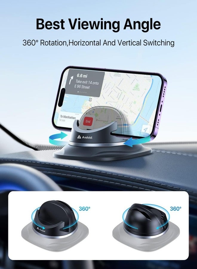 andobil Upgraded Car Phone Holder, Stable & Silicone Phone Holders for Your Car, 360°Rotatable Dashboard Cell Phone Holder, Cell Phone Car Mount Compatible with iPhone 16 Pro Max/15/14/13/12, Samsung - Image 4