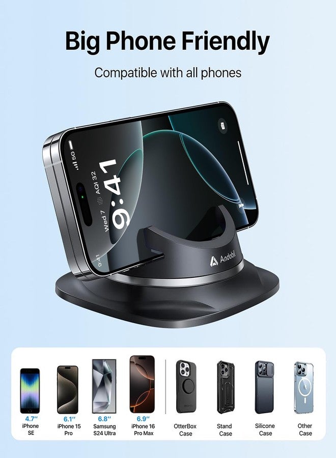 andobil Upgraded Car Phone Holder, Stable & Silicone Phone Holders for Your Car, 360°Rotatable Dashboard Cell Phone Holder, Cell Phone Car Mount Compatible with iPhone 16 Pro Max/15/14/13/12, Samsung - Image 5