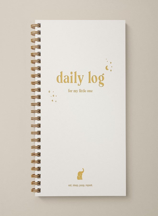 Bubbarino: Baby Daily Log Book, Track and Monitor Newborn Nursing, Sleep, Diaper and Milestones. Gift for new Parents, Grandparents, Babyshower, Nanny or Daycare - Hardcover leather A5 (Beige/Gold) - Image 1