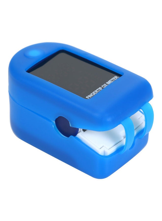 NIBEMINENT Mini Fingertip Pulse Oximeter Rate Blood Oxygen Saturation Monitor Clear OLED Display Lanyard Silicon Case for Home Use, Blue With Silicone - Image 3