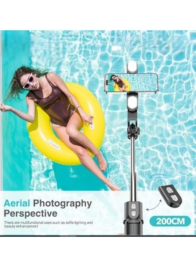 PLOKAMA حامل بث مباشر PLOKAMA LIVE-K10 Pro بطول 200 سم – حامل ثلاثي ثقيل مع حامل هاتف، ذراع قابلة للتعديل ومثبت إضاءة – حامل بث بجودة استوديو لتطبيقات تيك توك، يوتيوب، فيسبوك لايف، الفلوجينغ، المكياج، المقابلات - Image 4