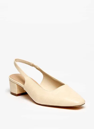 Flora Bella By Shoexpress Women Textured Slingback Mules with Block Heels
