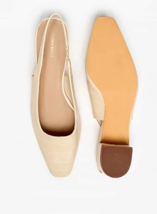 Flora Bella By Shoexpress Women Textured Slingback Mules with Block Heels