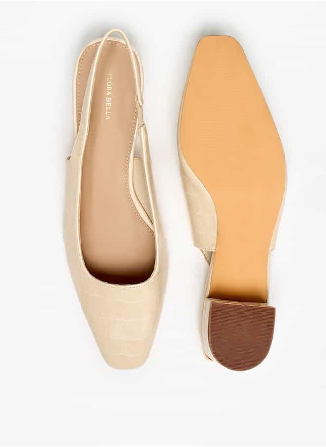 Flora Bella By Shoexpress - Women Textured Slingback Mules with Block Heels - Image 1