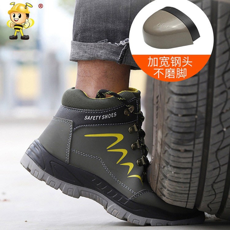 Men'S Anti-Smashing Anti-Piercing Work Shoes For Construction Site Waterproof Work Shoes Wear-Resistant Protective Shoes For Winter Safety Shoes Cotton - Image 2