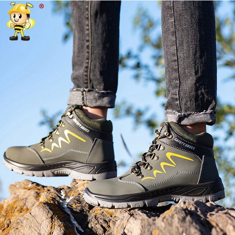 Men'S Anti-Smashing Anti-Piercing Work Shoes For Construction Site Waterproof Work Shoes Wear-Resistant Protective Shoes For Winter Safety Shoes Cotton - Image 3