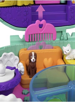 Polly Pocket Polly Pocket Compact Playset, Hedgehog Cafe with 2 Micro Dolls & Accessories, Travel Toys with Surprise Reveals  - Image 3