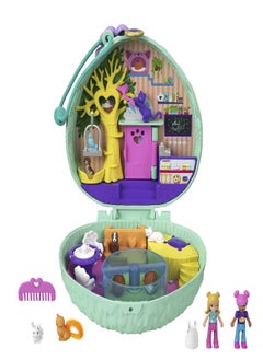 Polly Pocket Polly Pocket Compact Playset, Hedgehog Cafe with 2 Micro Dolls & Accessories, Travel Toys with Surprise Reveals  - Image 4