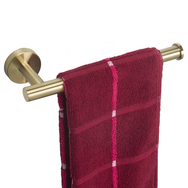 TocTen Hand Towel HolderTowel Ring  Thicken SUS304 Stainless Steel Bathroom Hand Towel Bar 9Inch Heavy Duty Wall Mounted Towel Rack Hanger Brushed Gold