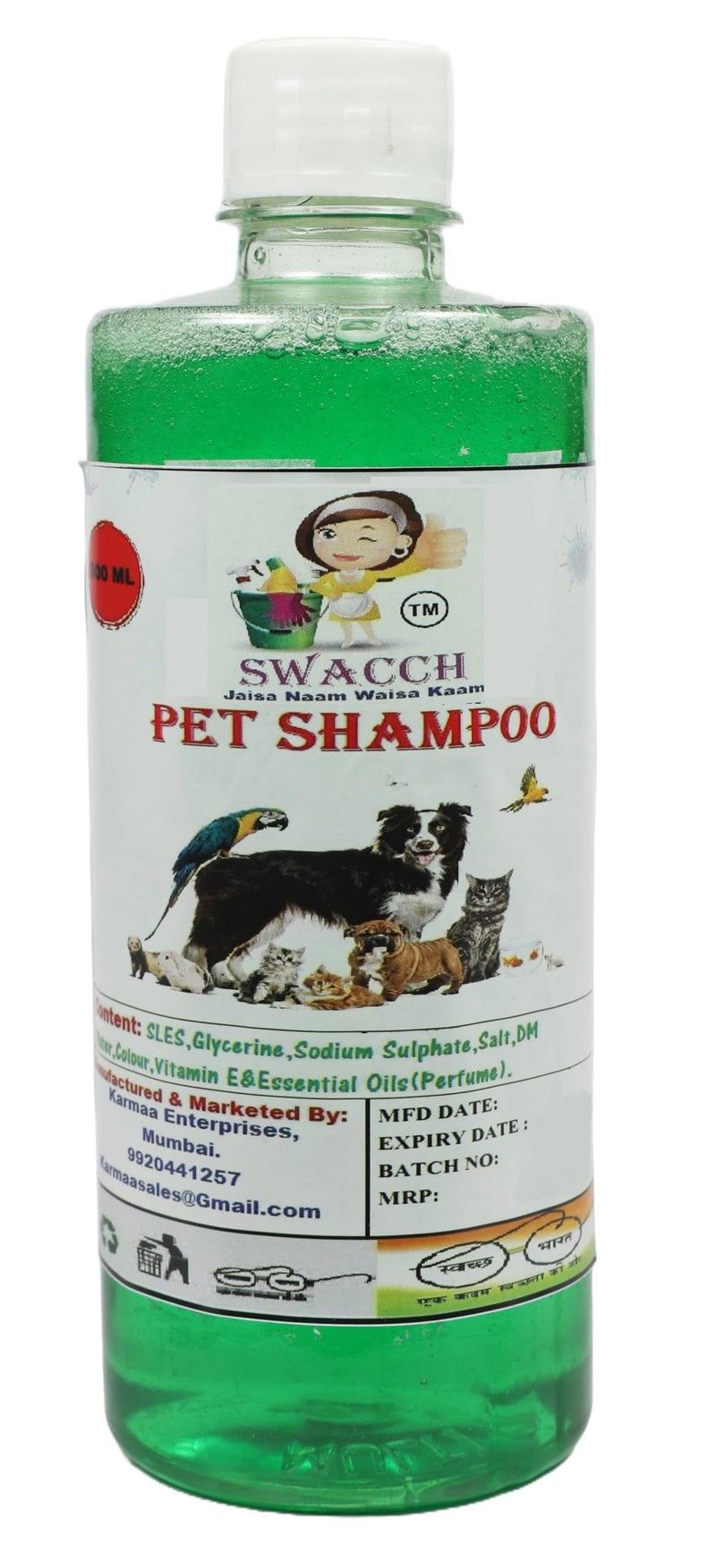 swacch Shampoo | Puppy Safe Shampoo | PH Balanced | Ditch to Itch for Pet Shampoo 500ml (Neem Alovera) + Spike Ball Chew Toy Combo Pack - Image 2