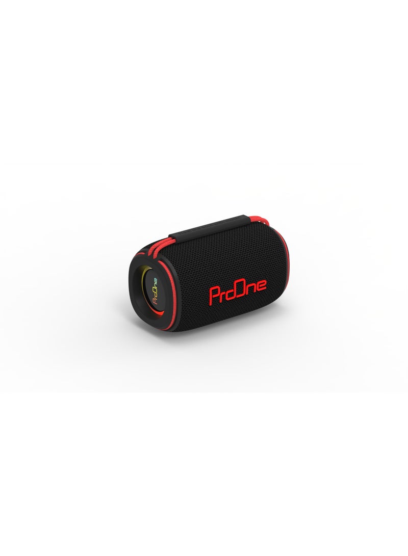 ProOne ProOne PSB4119 Bluetooth Speaker, 10W Dual Channel, IPX Water-Resistant, USB/TF/AUX/FM Support, Up to 10H Playtime, Black  - Image 1